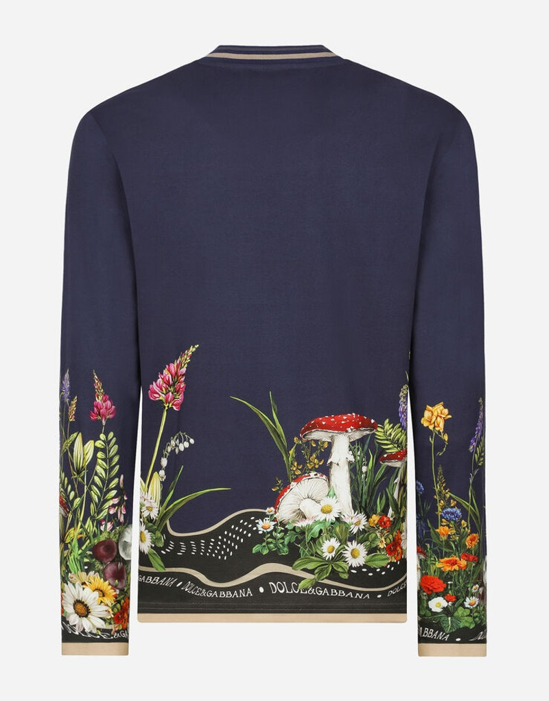 Cotton round-neck T-shirt with rabbit print 2