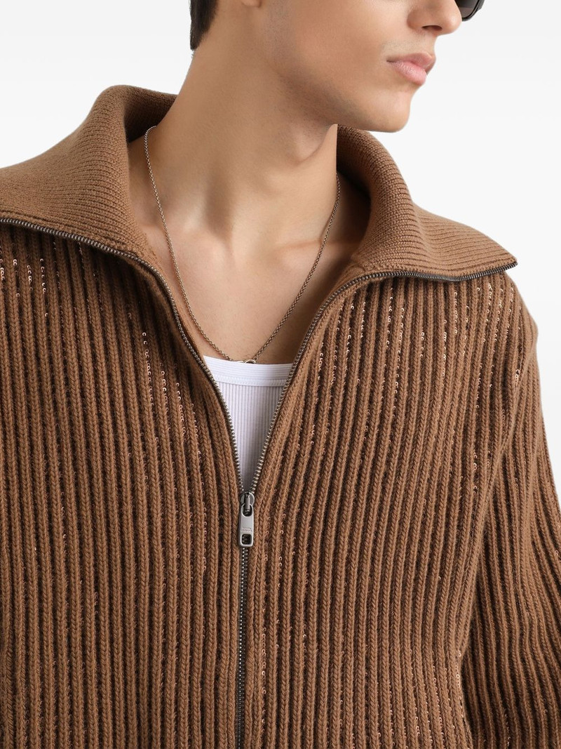 zip-up ribbed cardigan 4