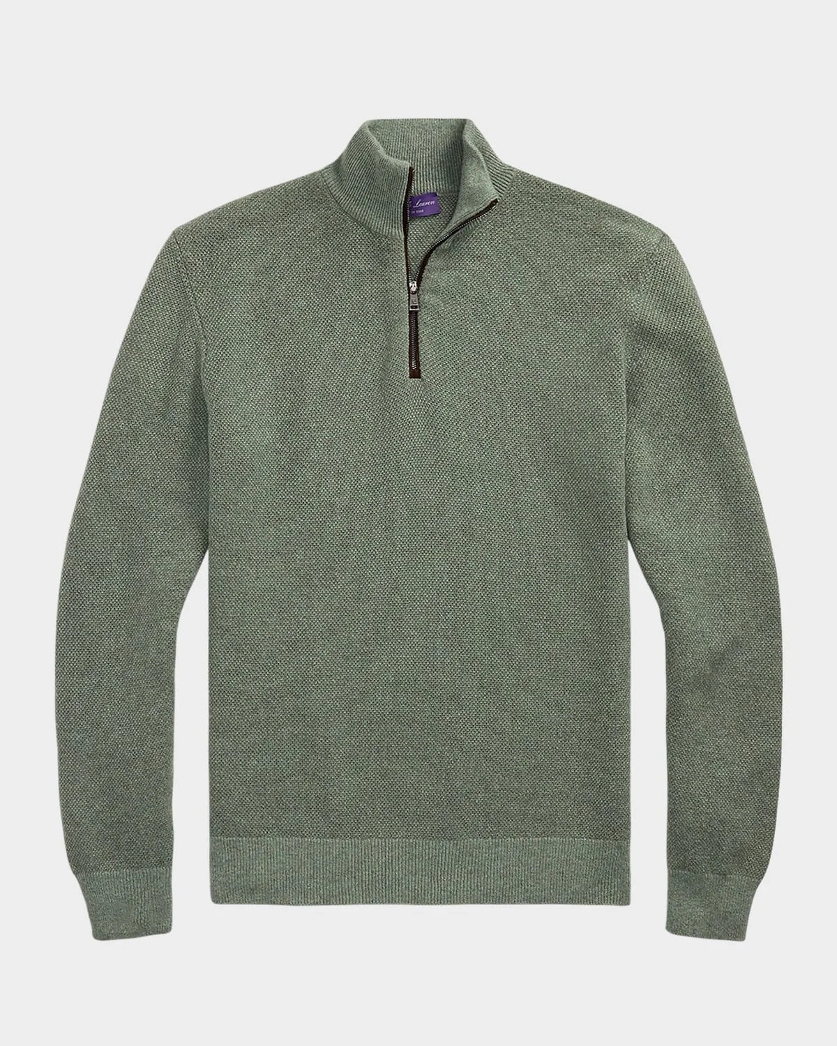 Men's Birdseye Cashmere Quarter-Zip Sweater - 1