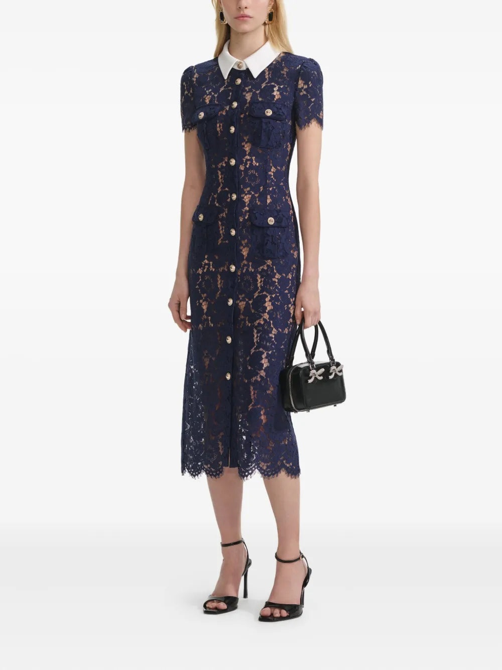 Embroidered Lace Dress - 3
