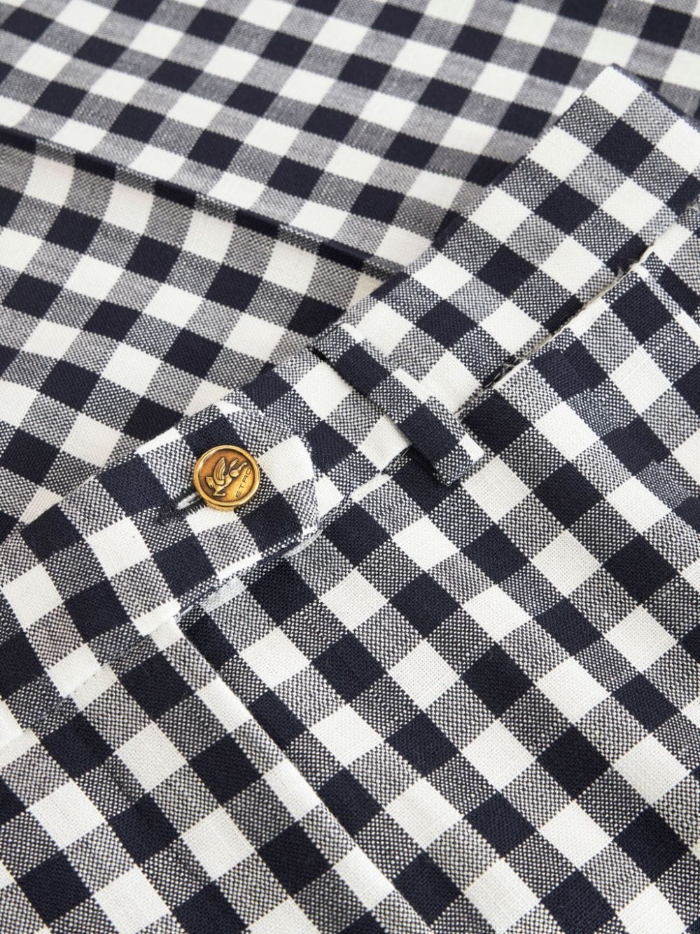 gingham-print straight trousers - 6