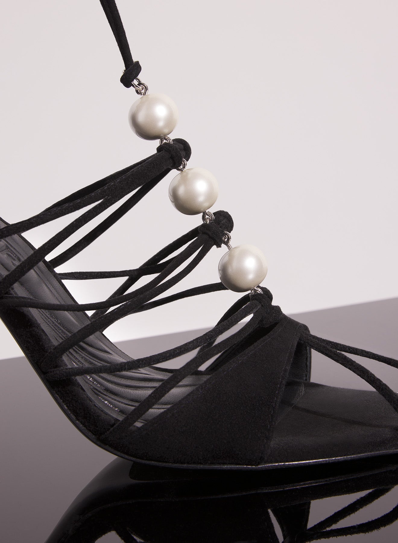 black laced fang 95 sandals - 2