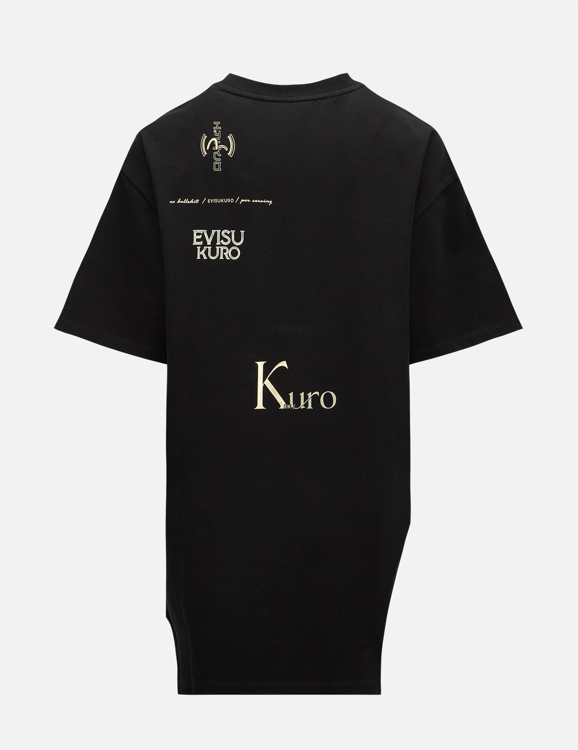 Multi Logo Foil Print Asymmetric T-Shirt - 7