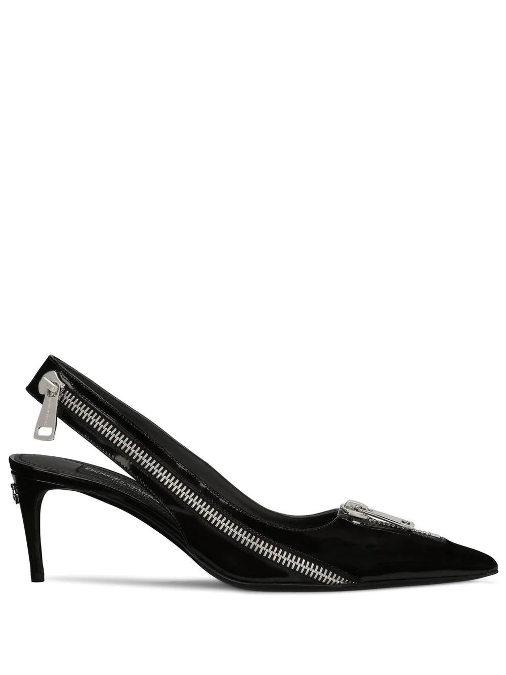 zip-detail pointed pumps - 1