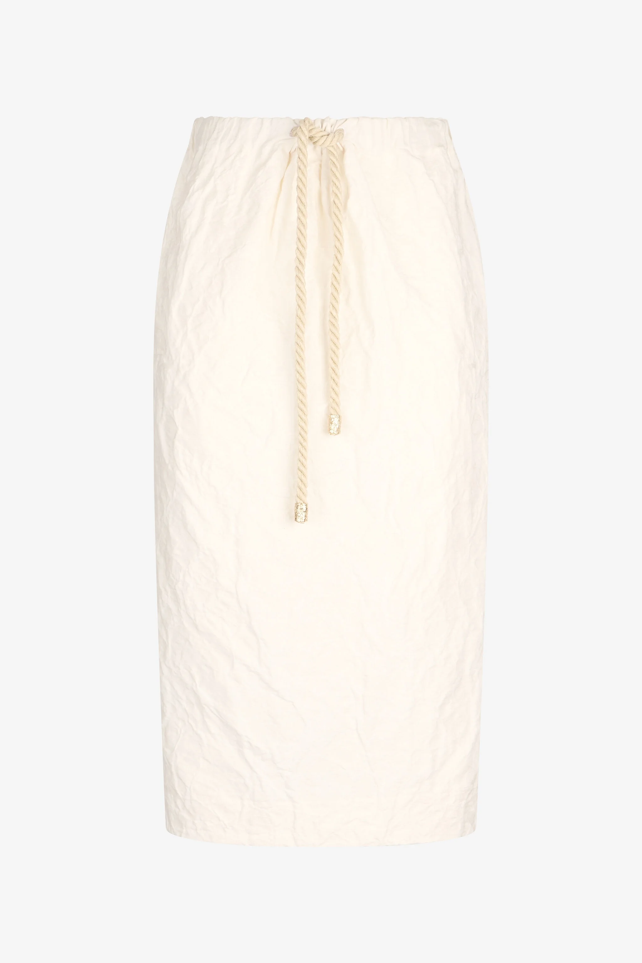 Midi Skirt with Drawstring - 1