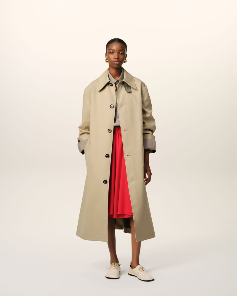 AMI Paris BEIGE COTTON BELTED MAC outlook