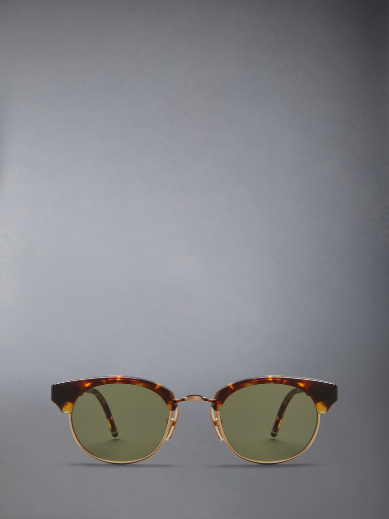 Tortoise Acetate And Titanium Oval Sunglasses 1