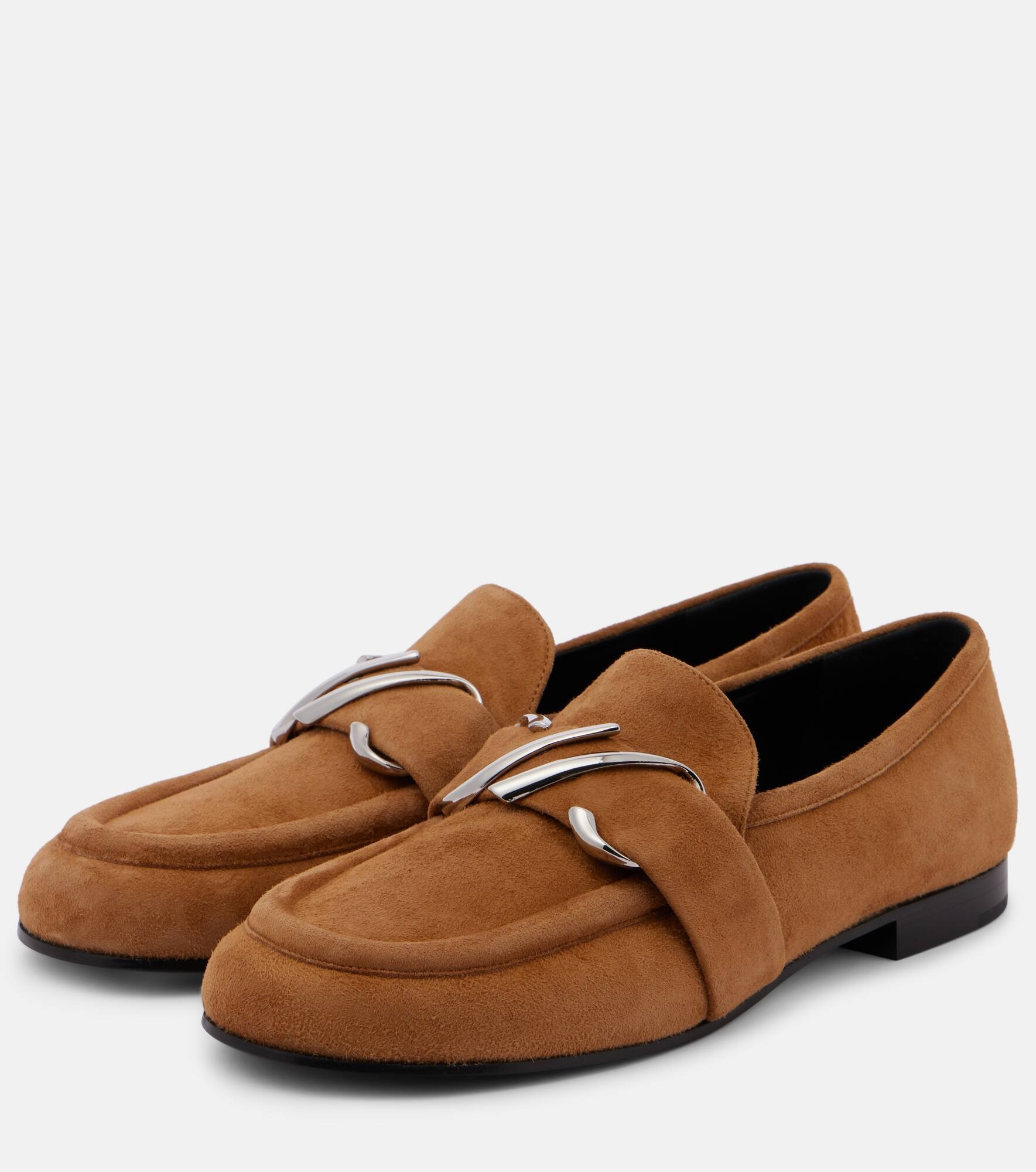 Monogram suede loafers - 5