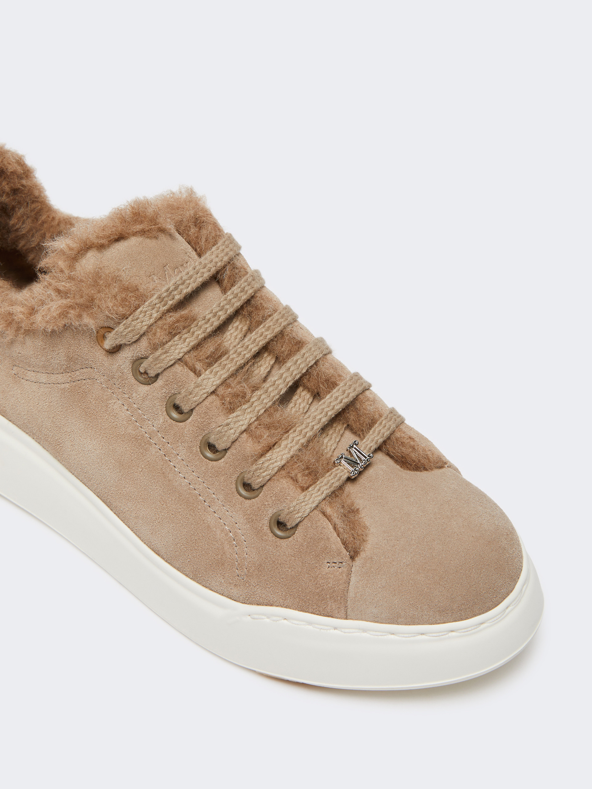 TMAXI3 Sneakers in suede, and alpaca and cashmere Teddy fabric - 4