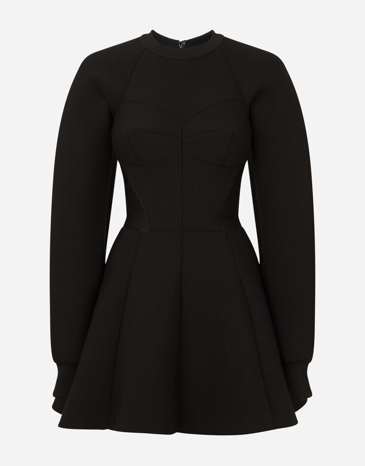 Technical jersey dress with bustier details - 3