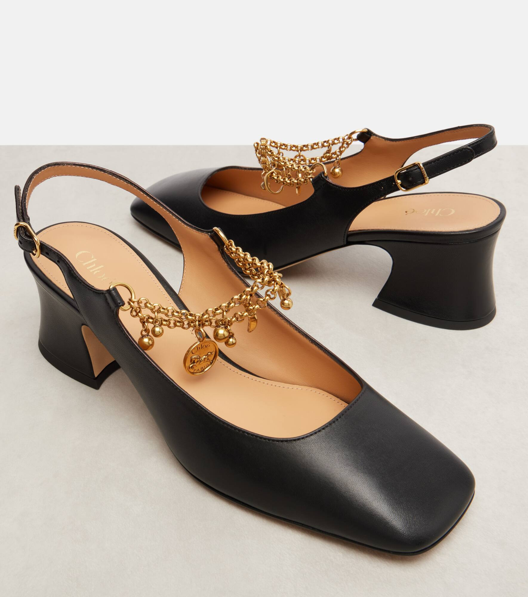 Chloé Charms 55 leather slingback pumps - 5