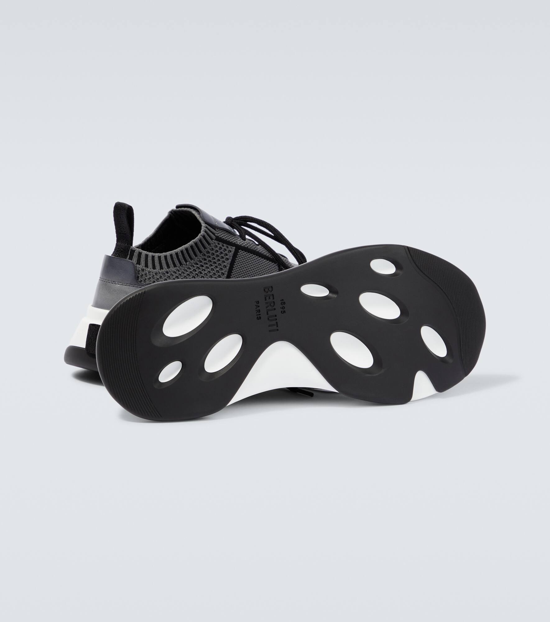 Shadow knitted and leather sneakers - 7