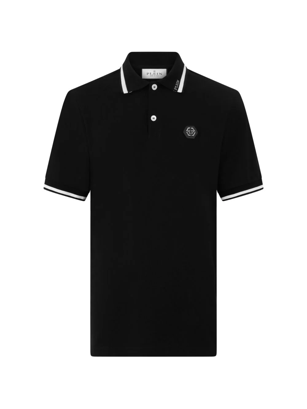 logo-plaque tipped polo shirt - 1