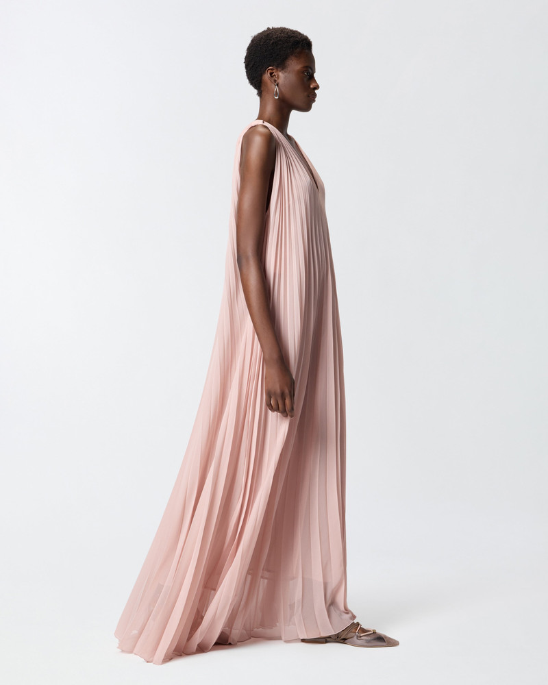 LONG PLEATED DRESS WITH SLIT 4