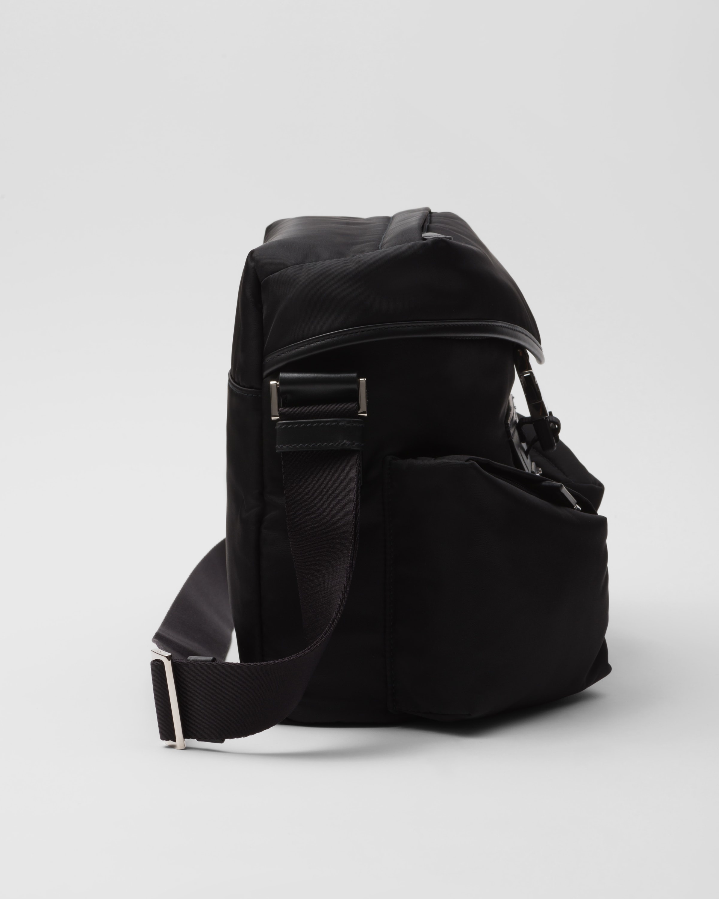 Re-Nylon and leather shoulder bag - 7