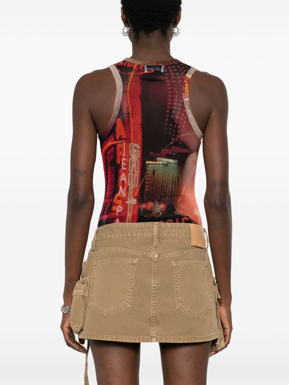 Pigalle-print mesh bodysuit - 4