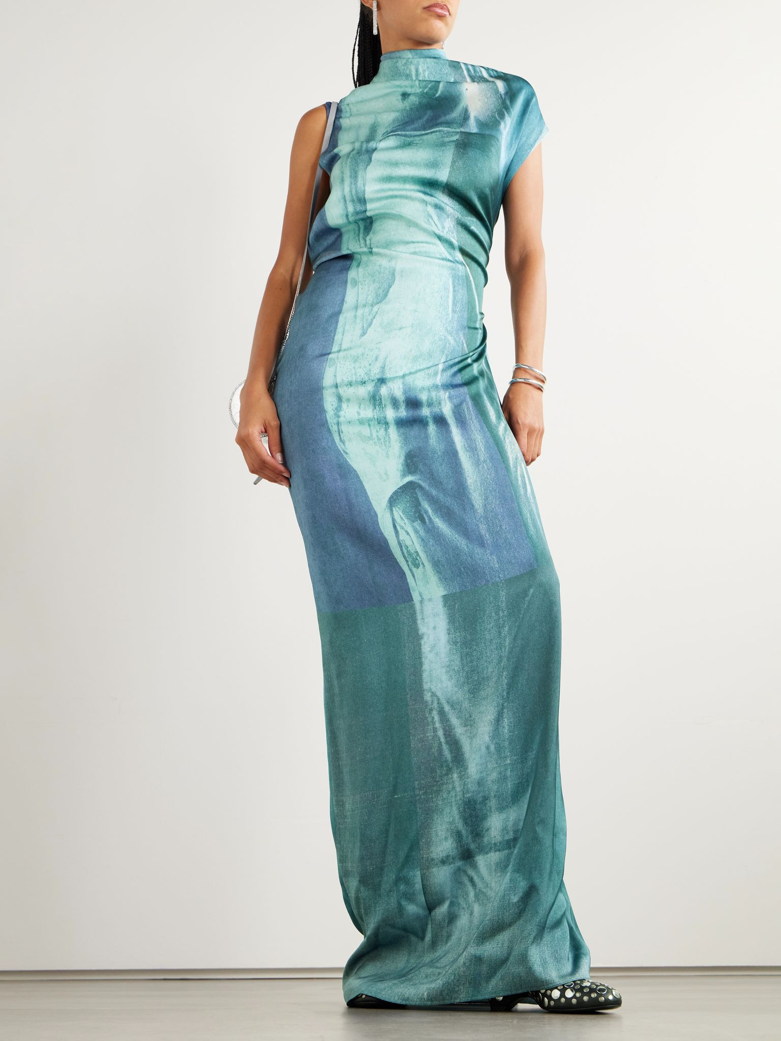 Satin gown Blue - 2
