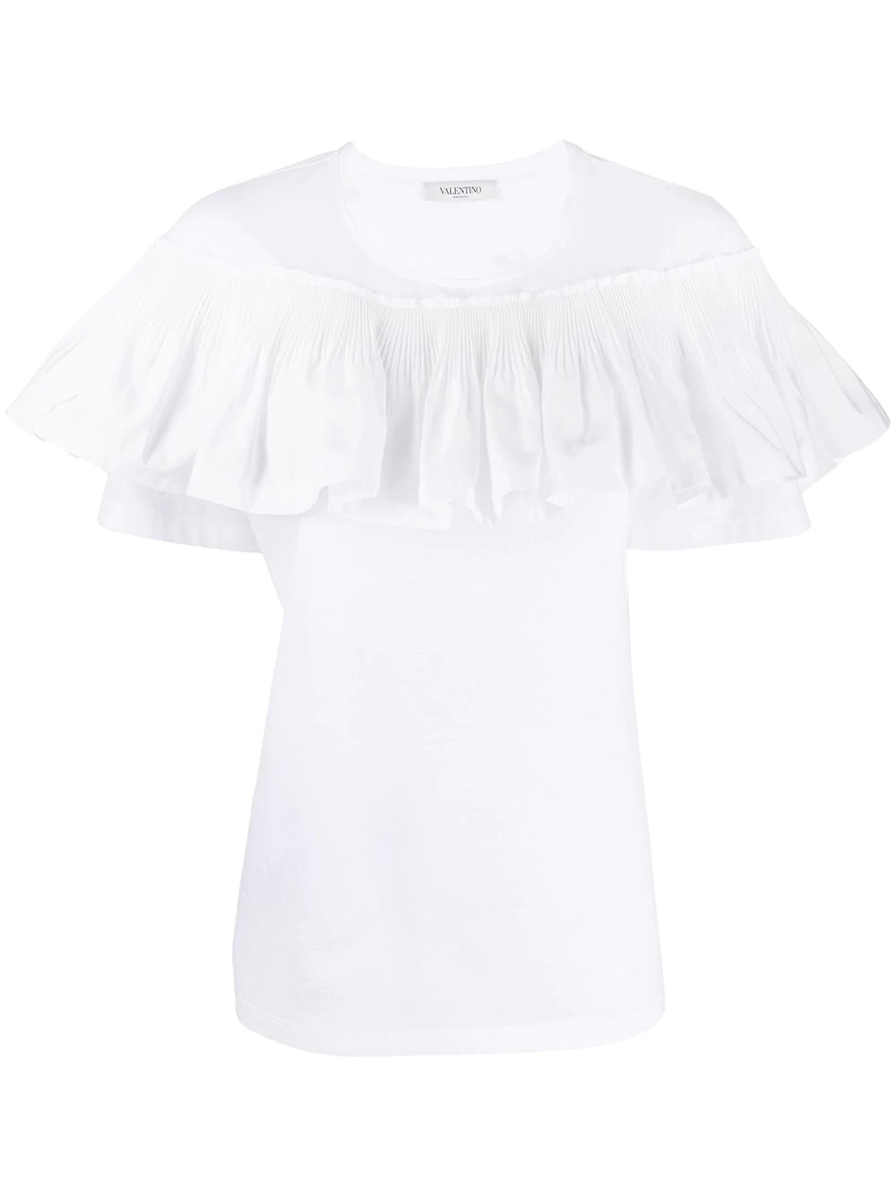 ruffle-panel T-shirt - 1