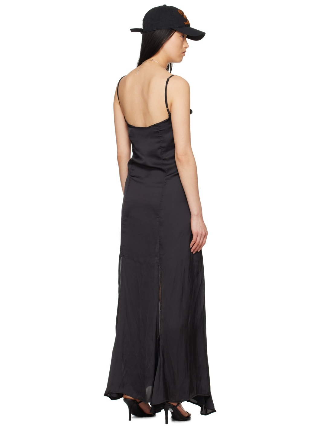 Black Hook-Eye Maxi Dress - 3