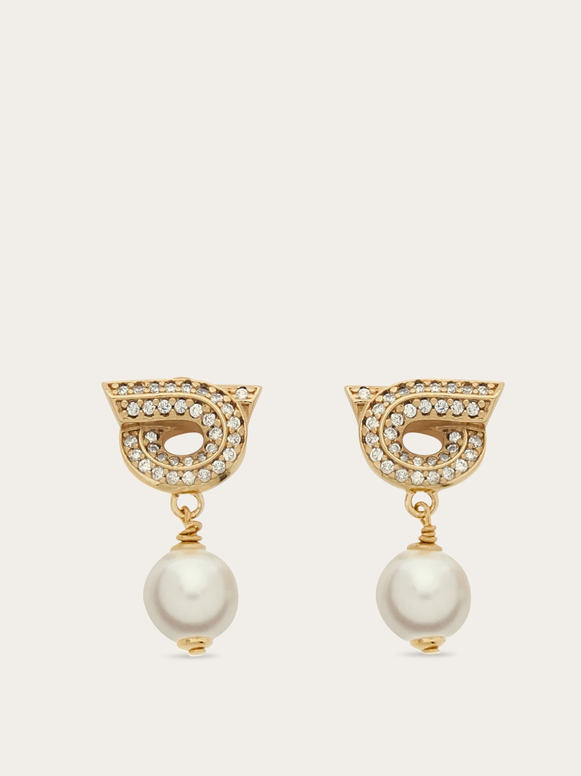 Gancini earrings with pearls and crystals - 1