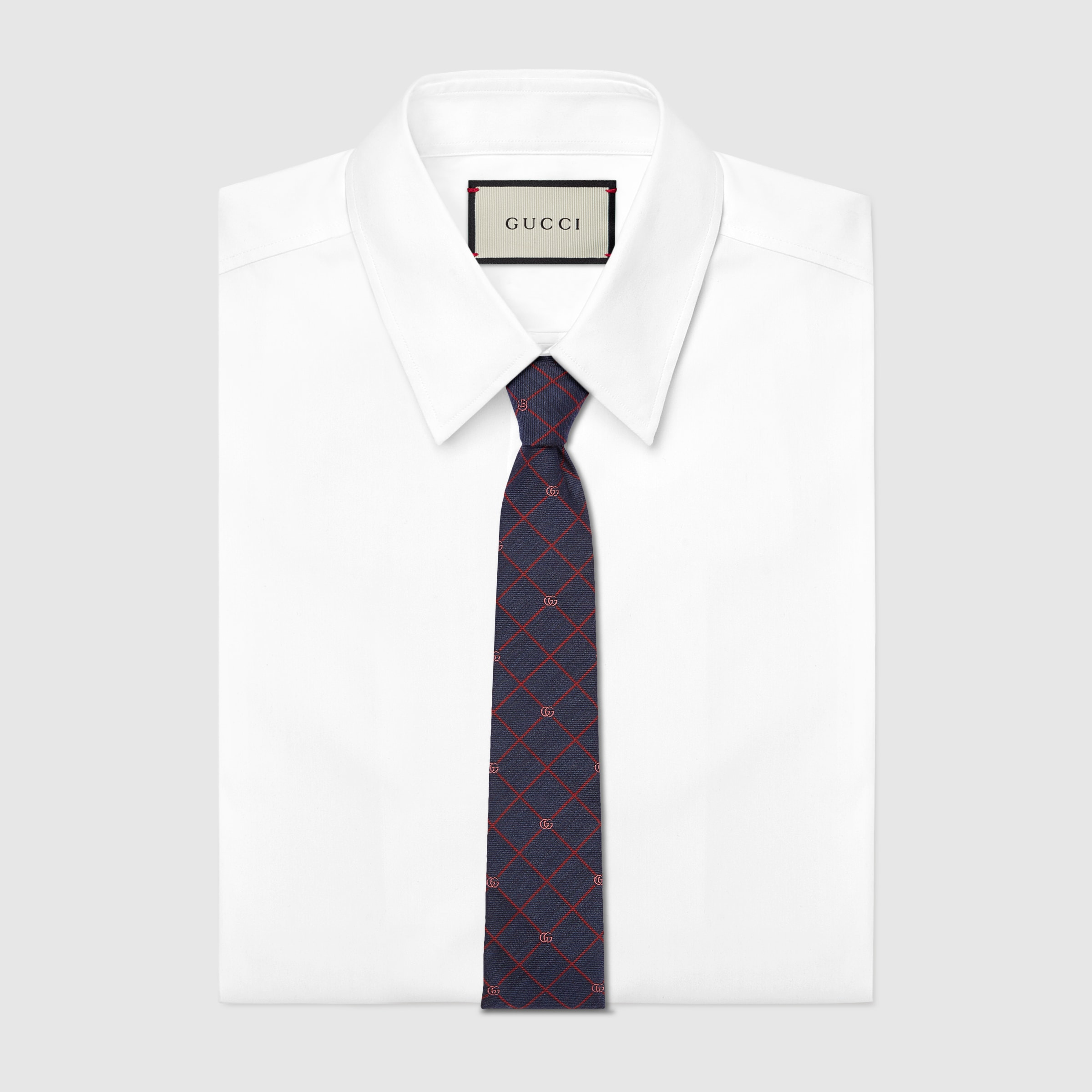 Double G and check silk jacquard tie - 2