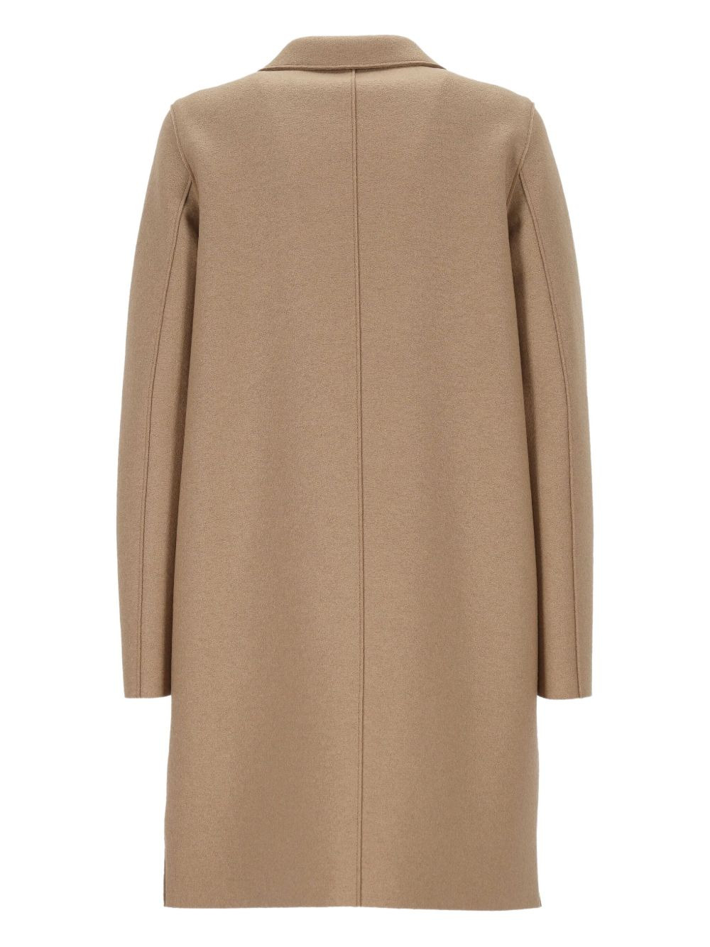 button-fastening wool coat - 2