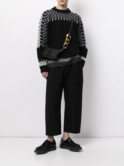 sacai intarsia-knit wool-blend jumper outlook