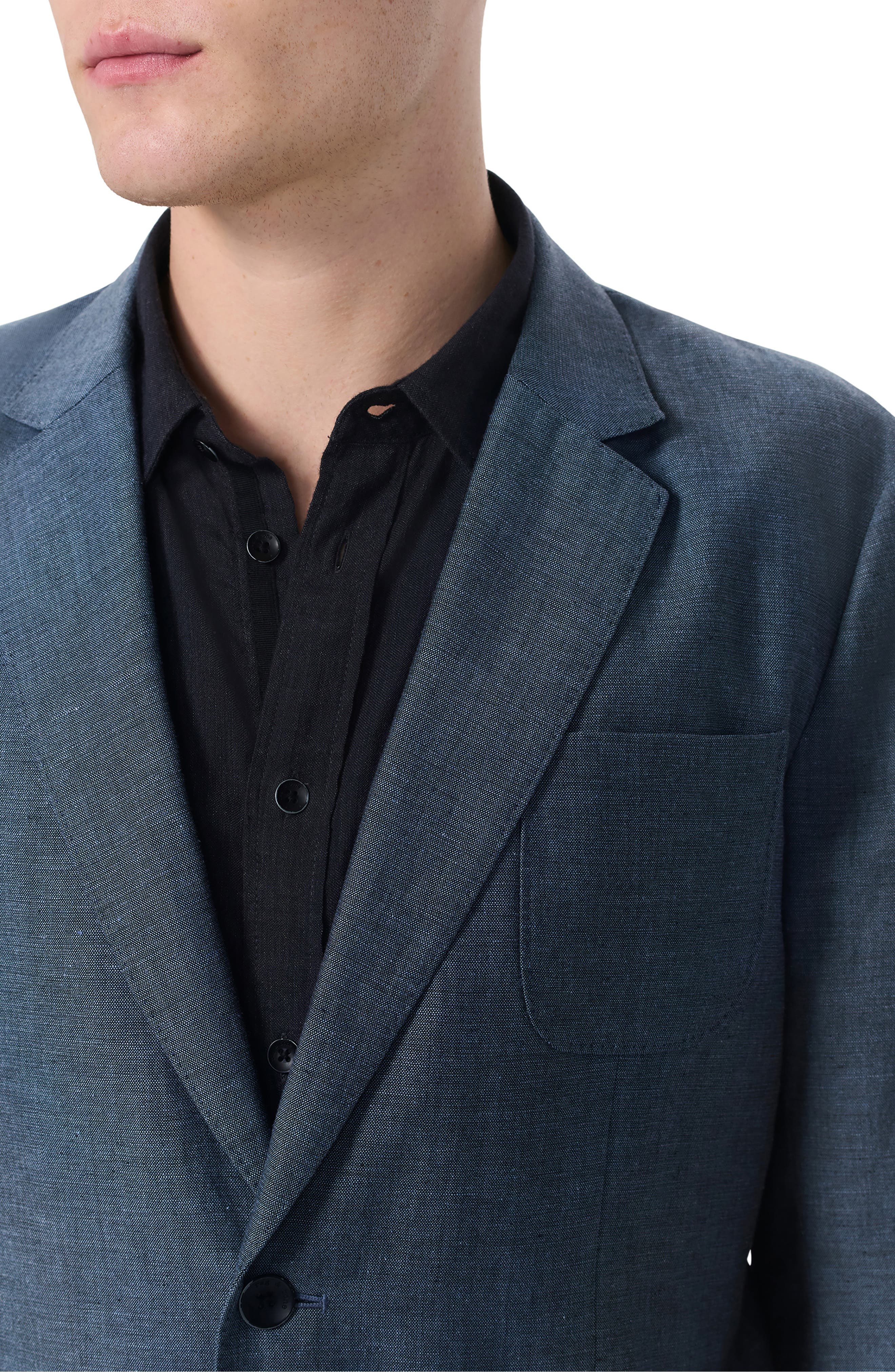 rag & bone Butler Donegal Virgin Wool & Linen Blend Blazer in Blue at Nordstrom - 6