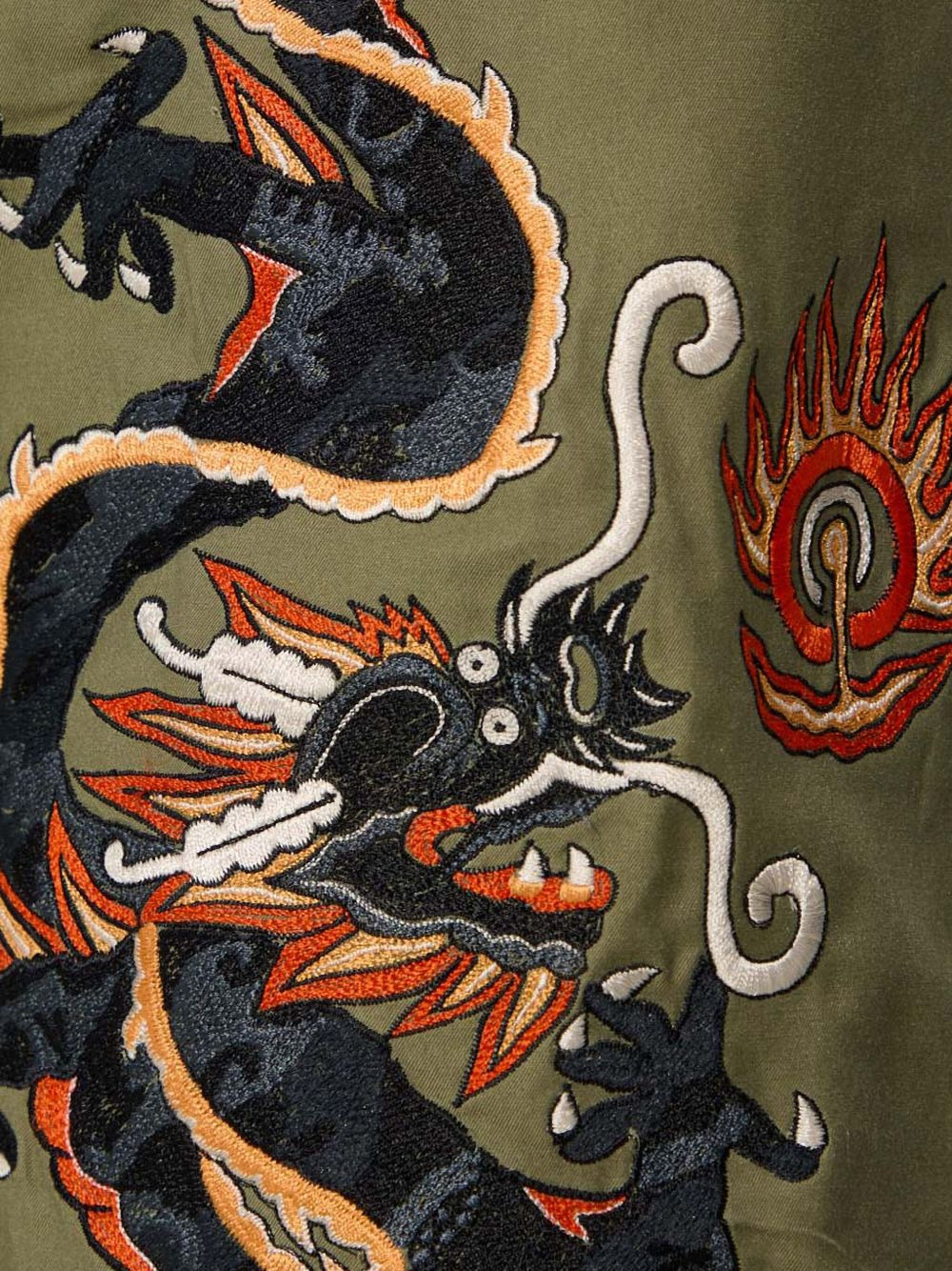 dragon-embroidered cargo shorts - 5