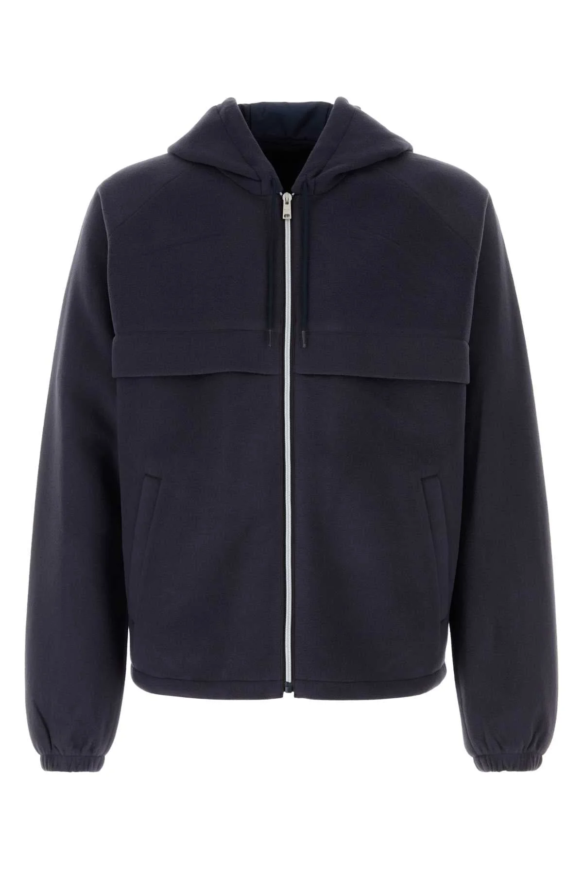Prada Men Navy Blue Pile Jacket - 1
