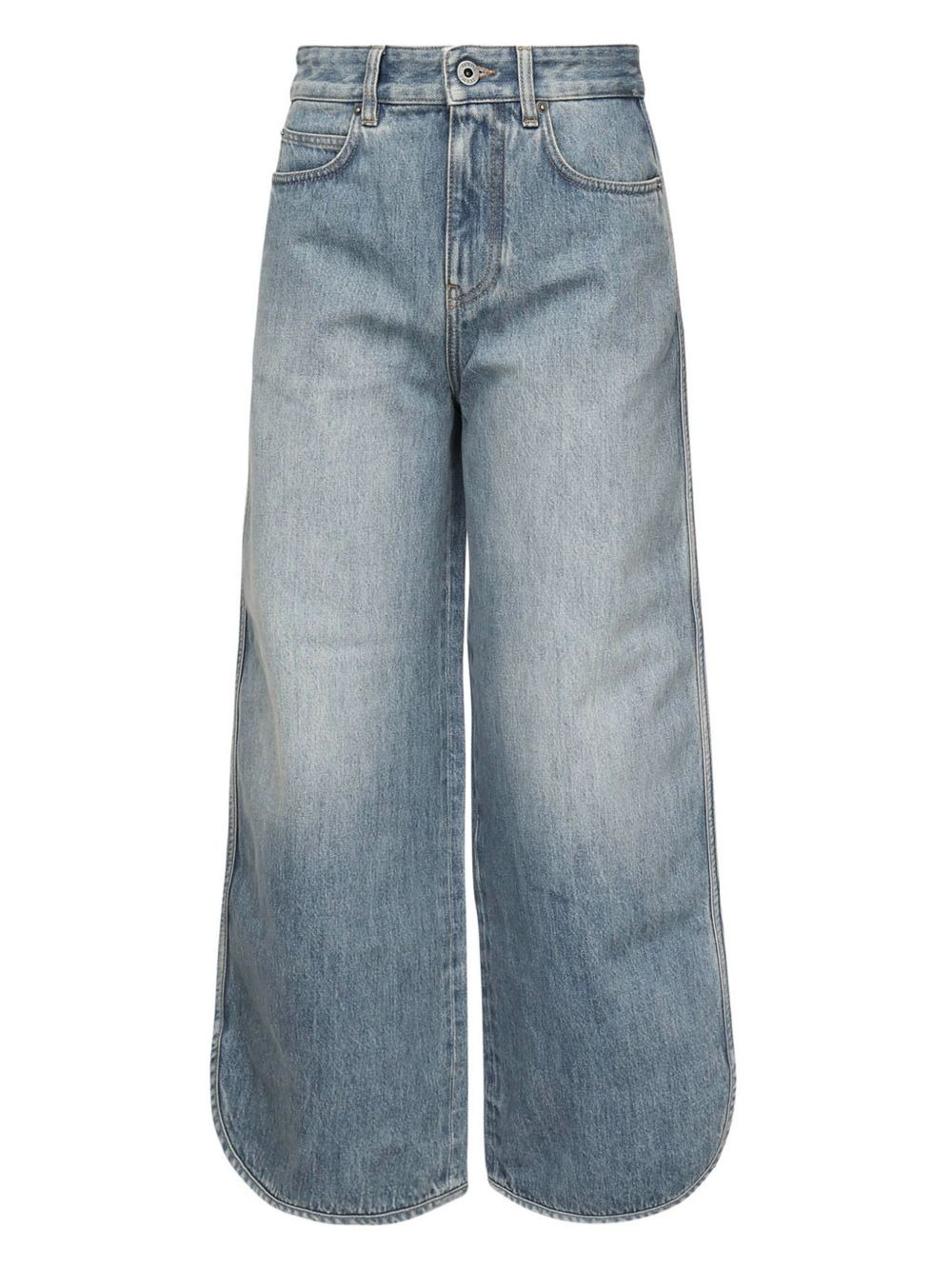 leather-patch button-fly jeans - 1