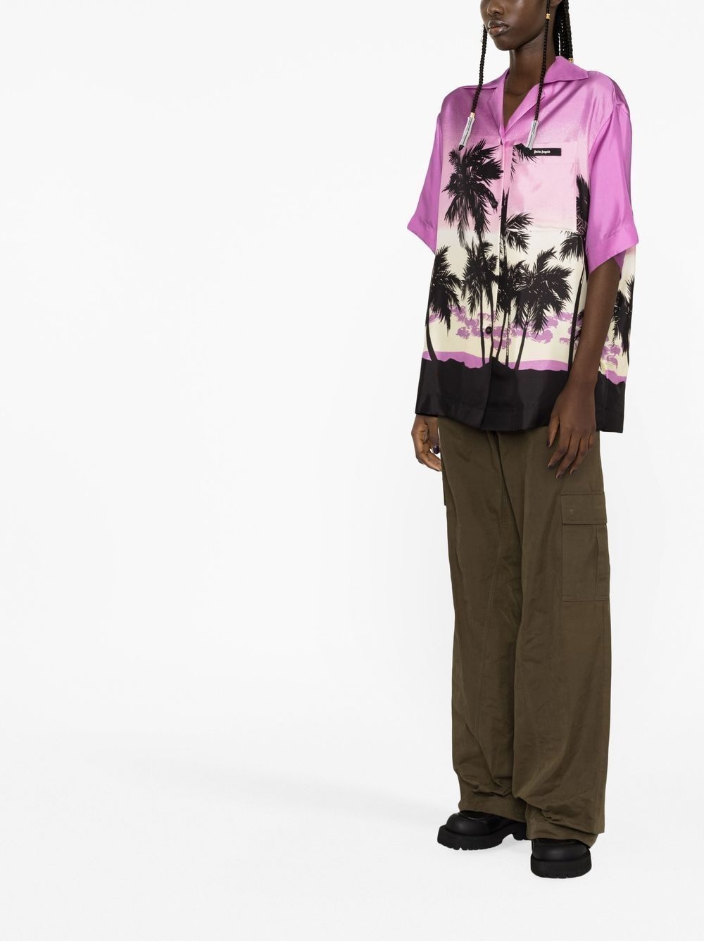 sunset-print bowling shirt - 4