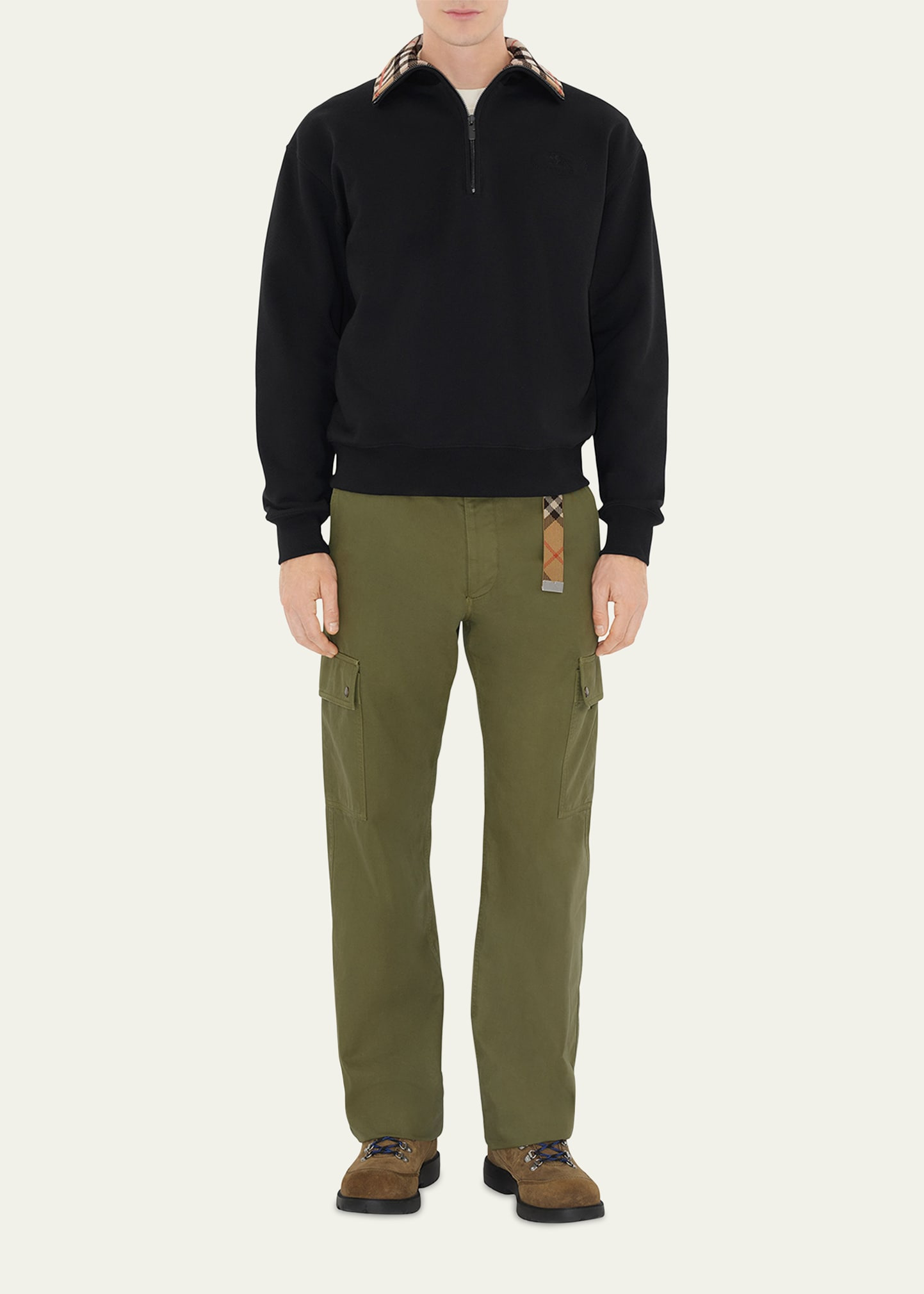 Men's Check-Collar Quarter-Zip Sweater - 2