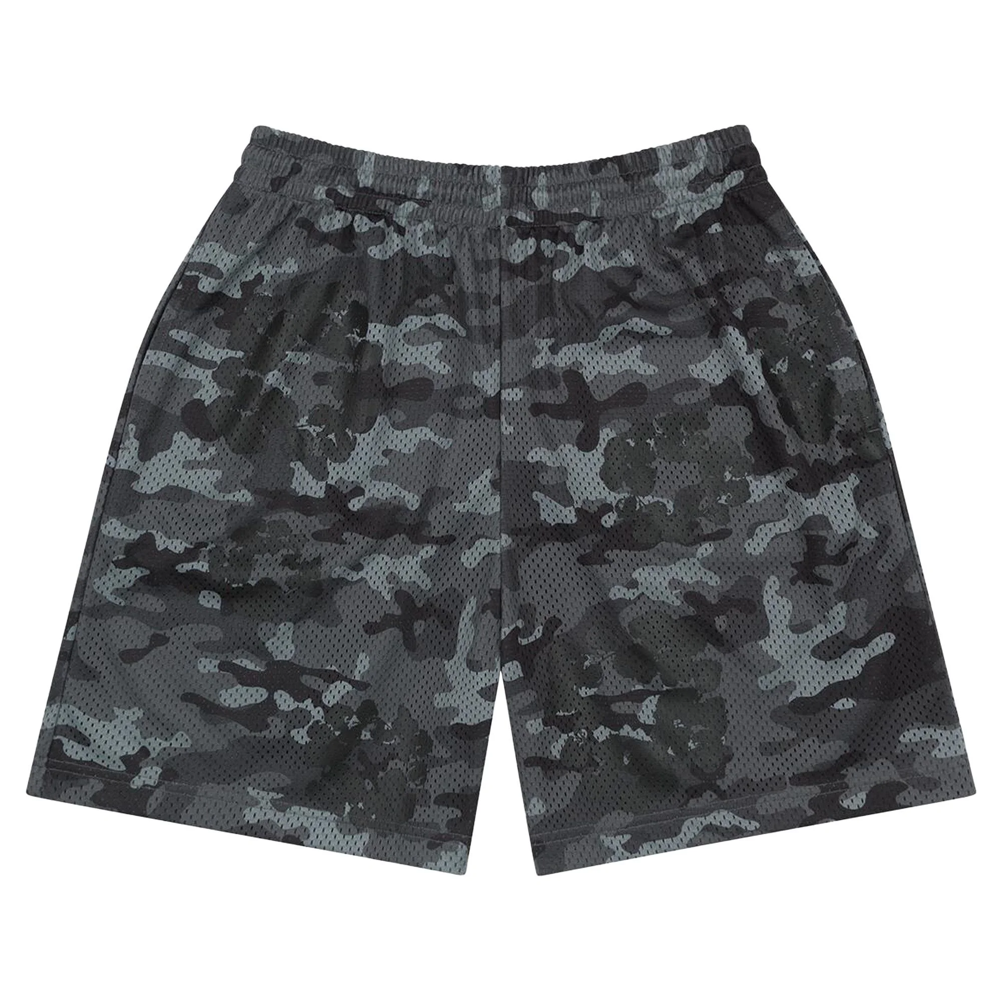 Denim Tears Camo Cotton Wreath Mesh Shorts 'Black' - 1