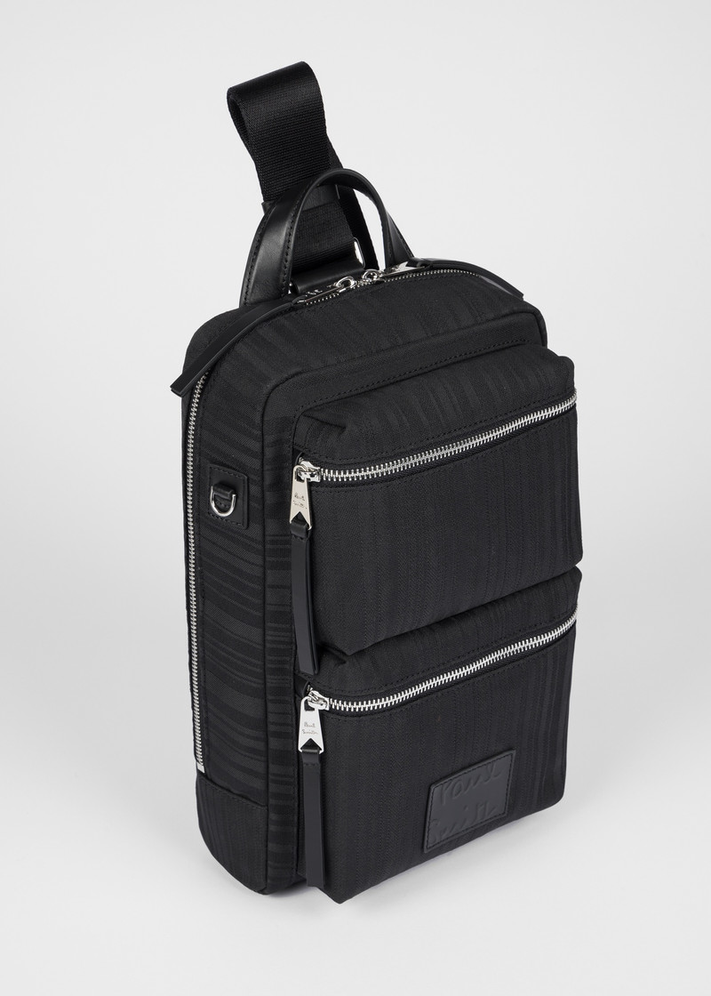 Black 'Shadow Stripe' Sling Pack 6