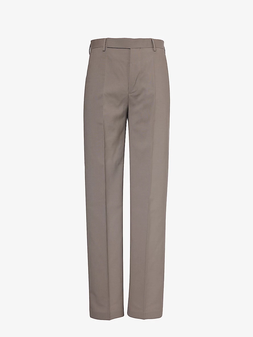 Wide-leg mid-rise wool trousers - 1