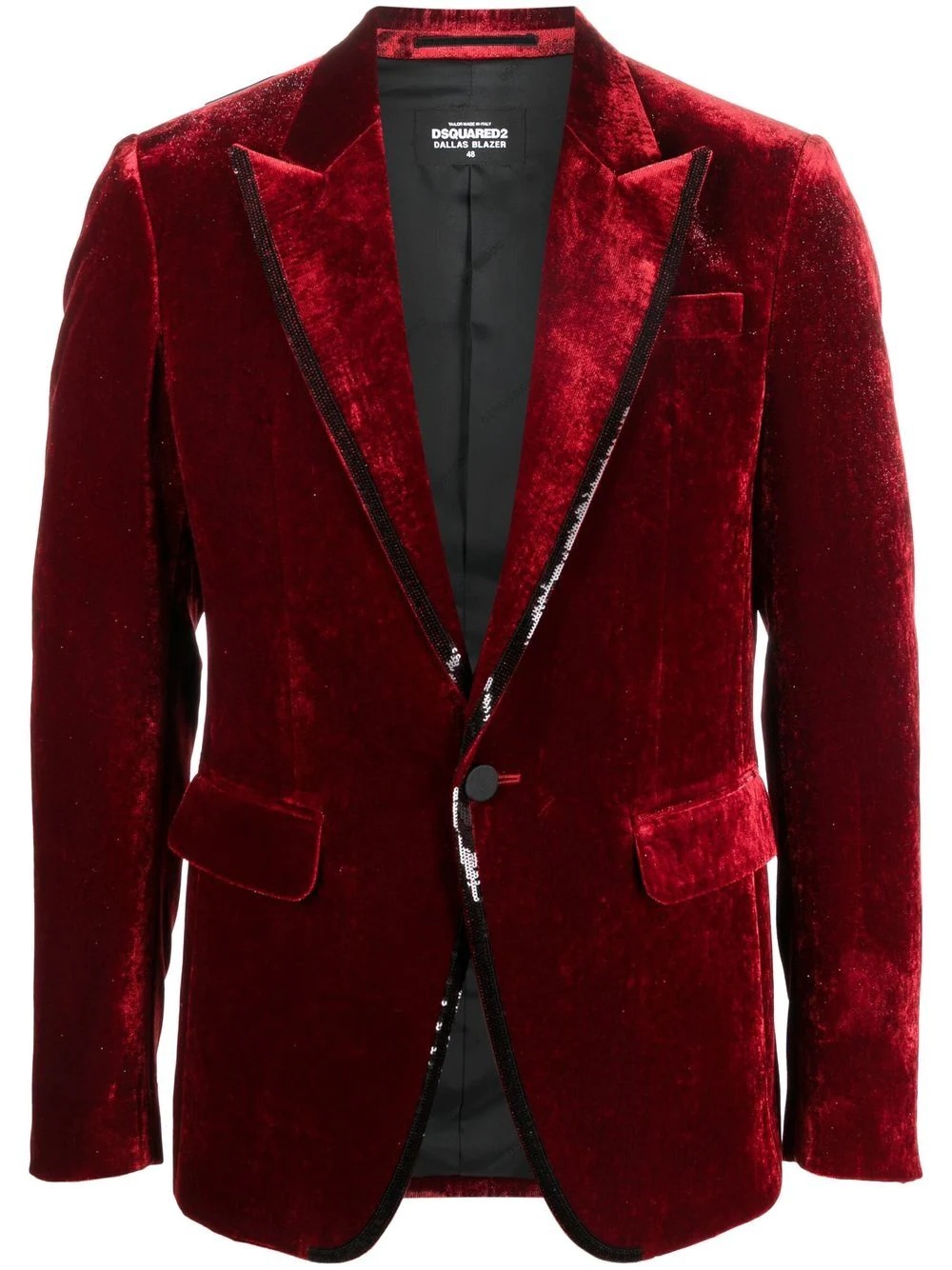 sequin-embellished velvet blazer - 1