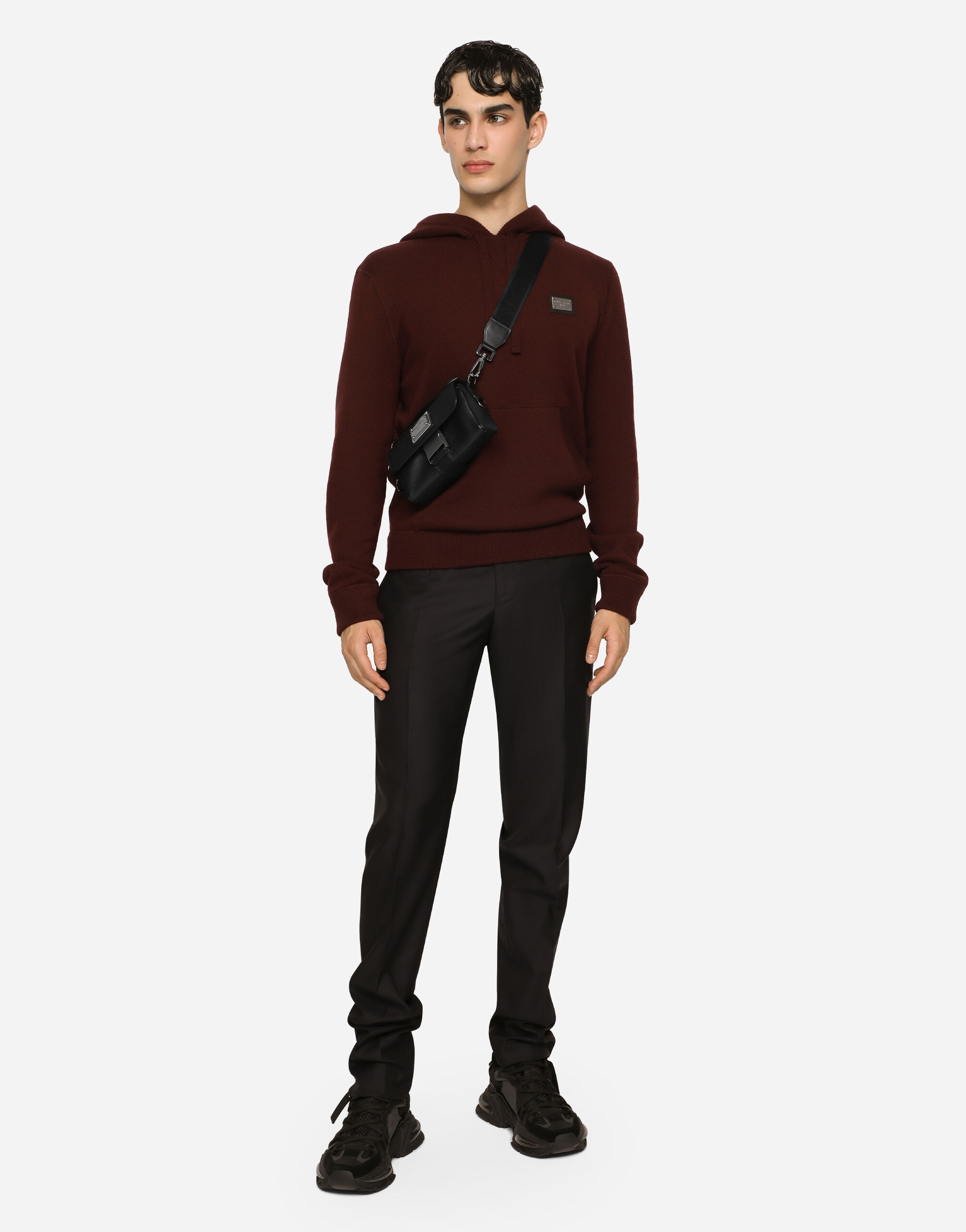 Grainy calfskin and nylon crossbody bag - 3