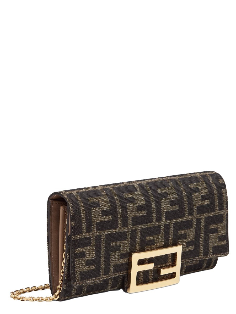 FENDI CONTINENTAL BAGUETTE NAPPA LEATHER WALLET WITH FF