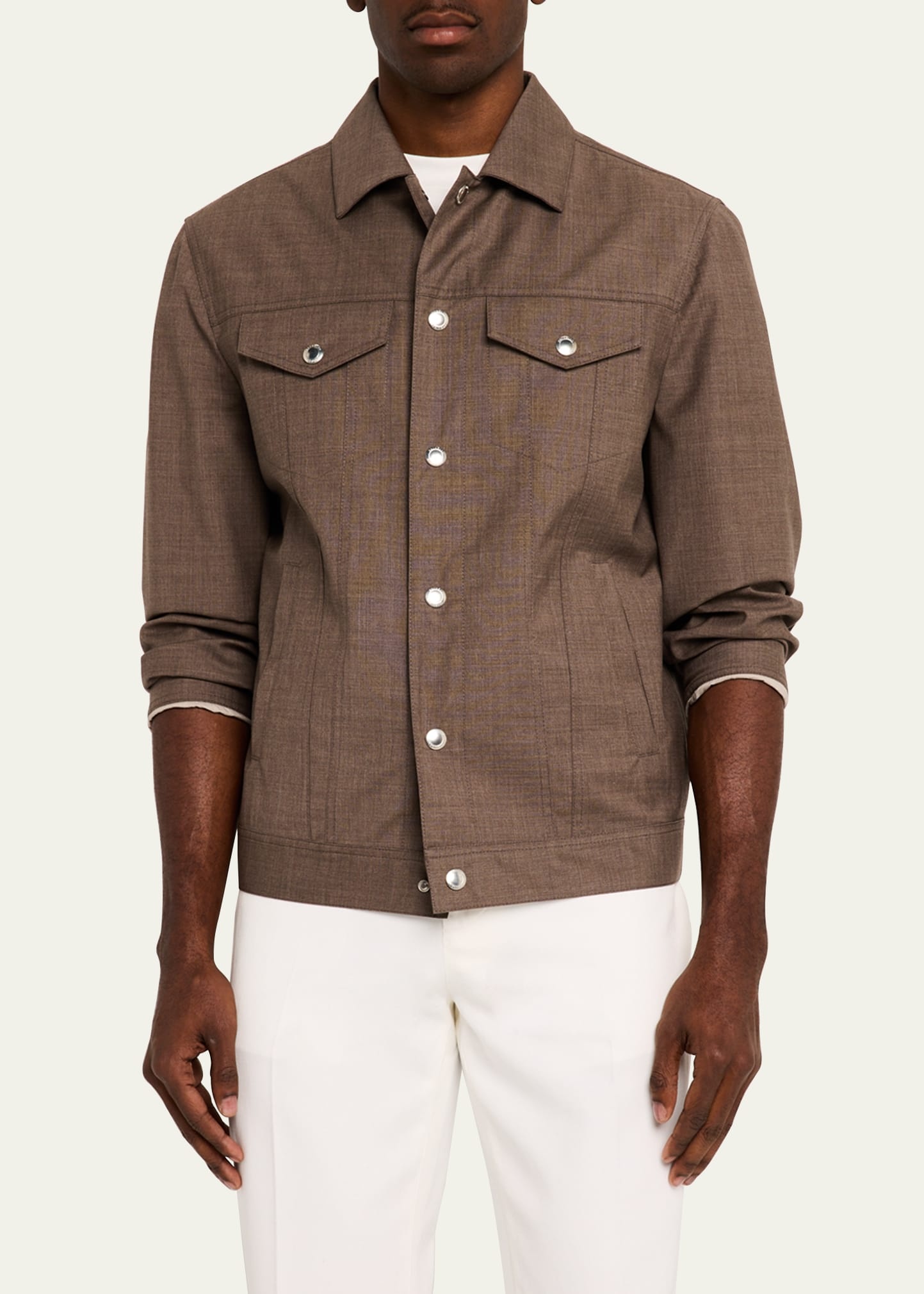 Men's Wool Snap-Front Trucker Jacket - 4
