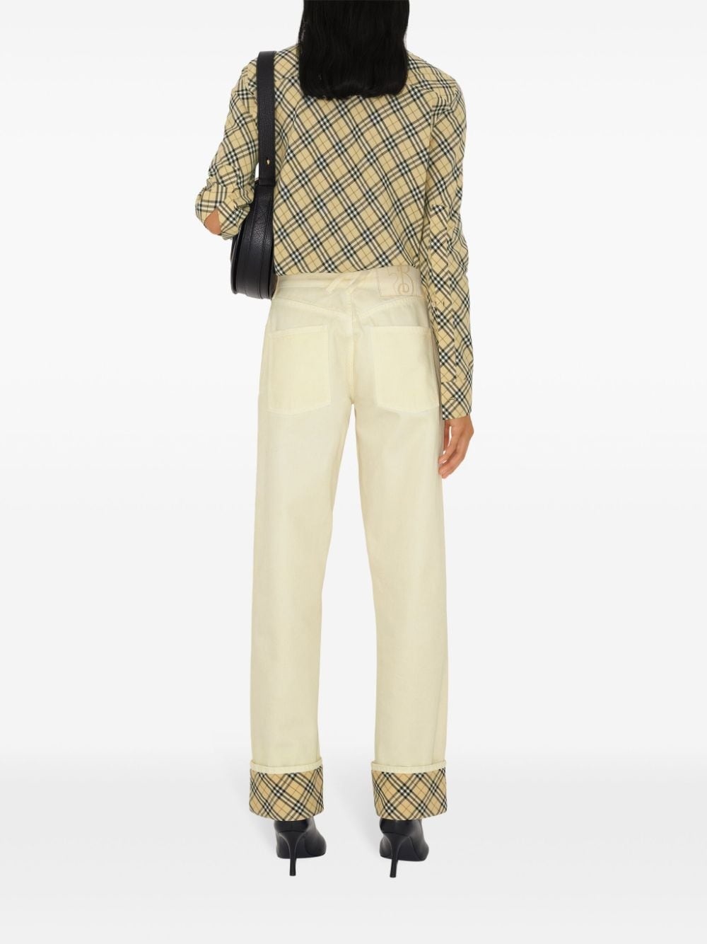 check detailing jeans - 7