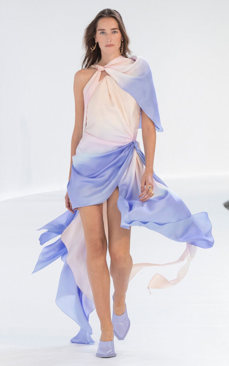 Natura Draped Silk Chiffon Mini Dress multi - 1