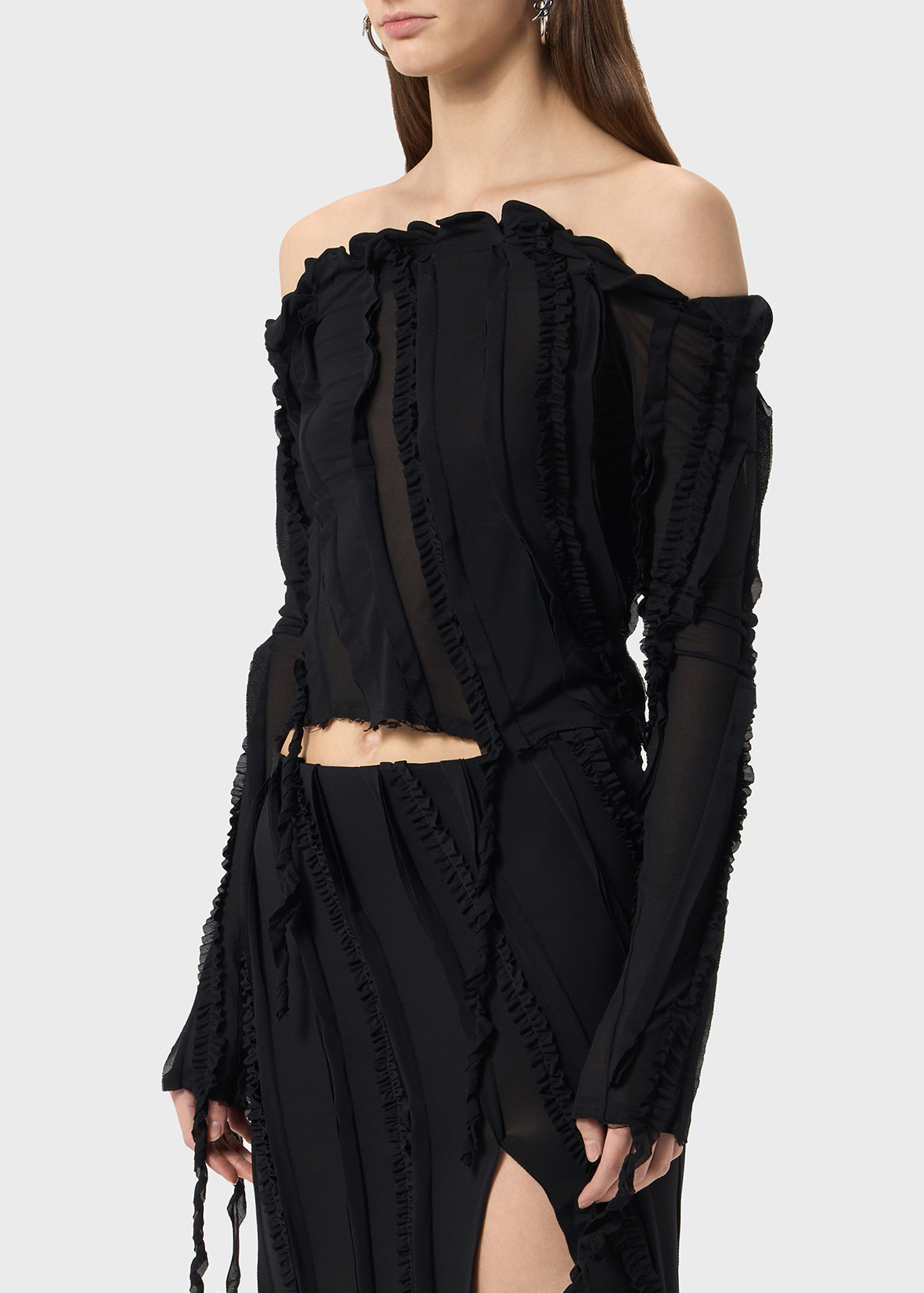 JERSEY BLOUSE WITH INLAYS - 5
