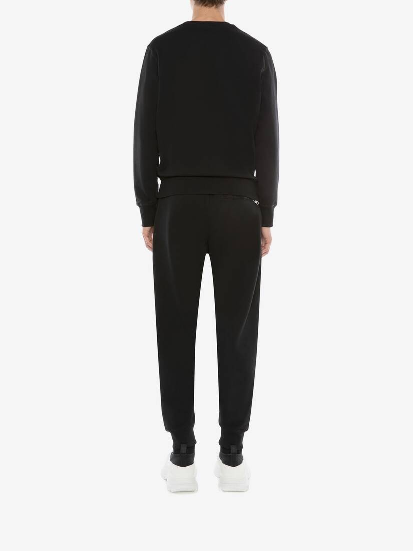 Crystal Embroidered Sweatpants in Black - 4