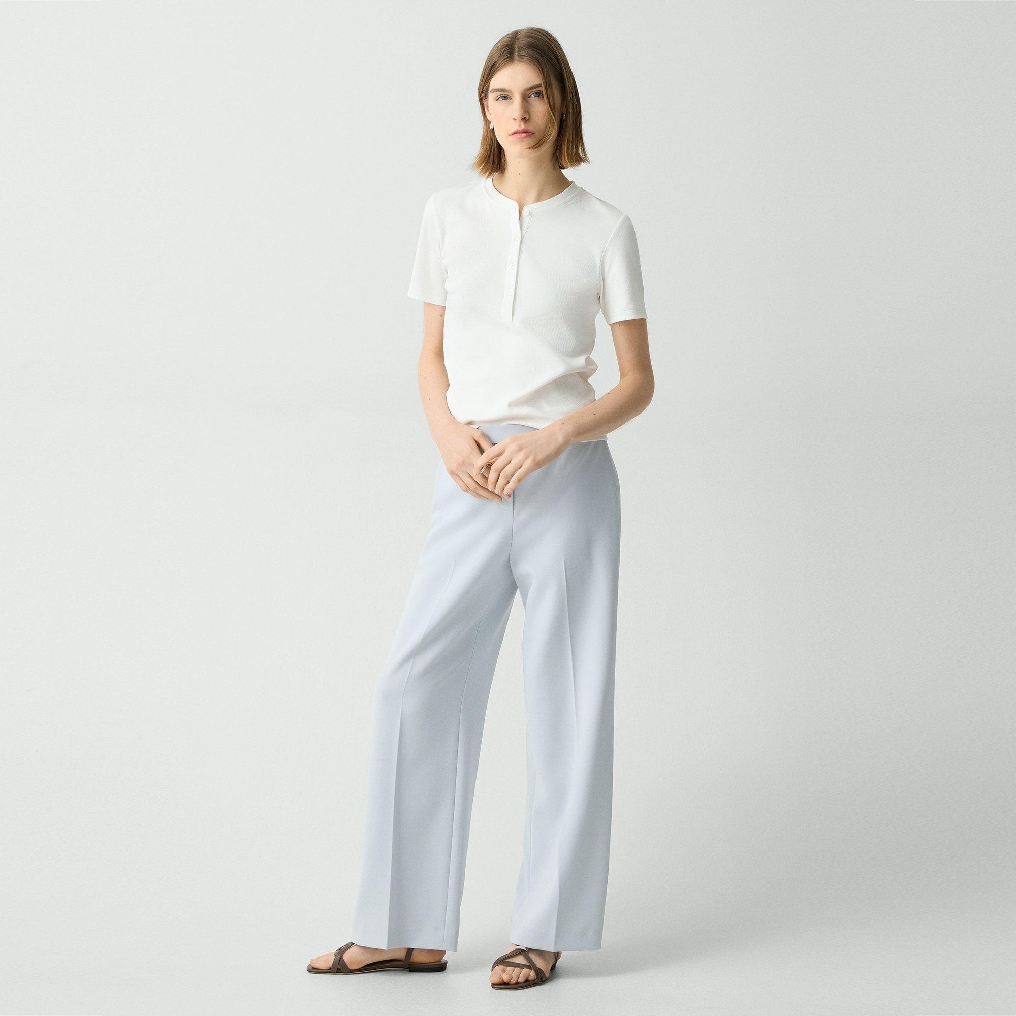 Wide-Leg Pull-On Pant in Admiral Crepe - 2
