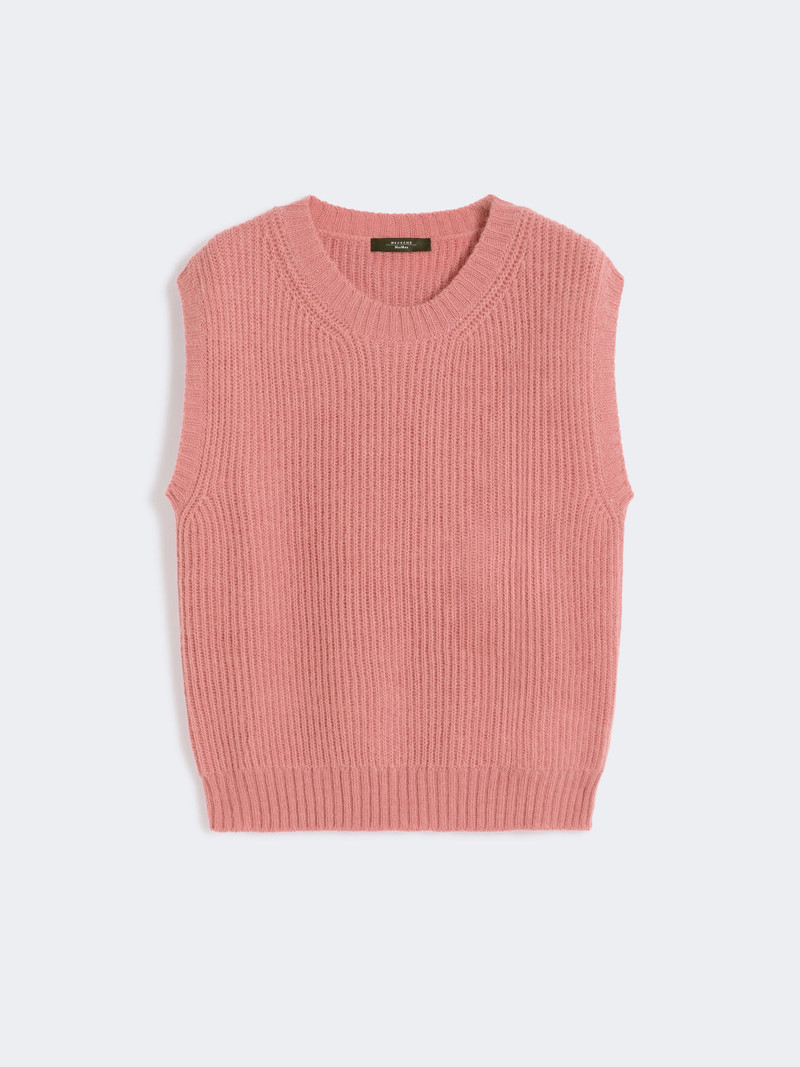 LIRA Mohair-blend gilet - ANTIQUE ROSE 1