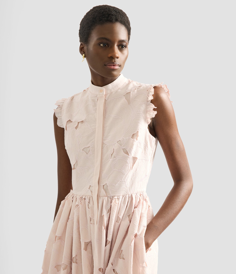FLORAL CUTWORK SLEEVELESS MIDI DRESS 4