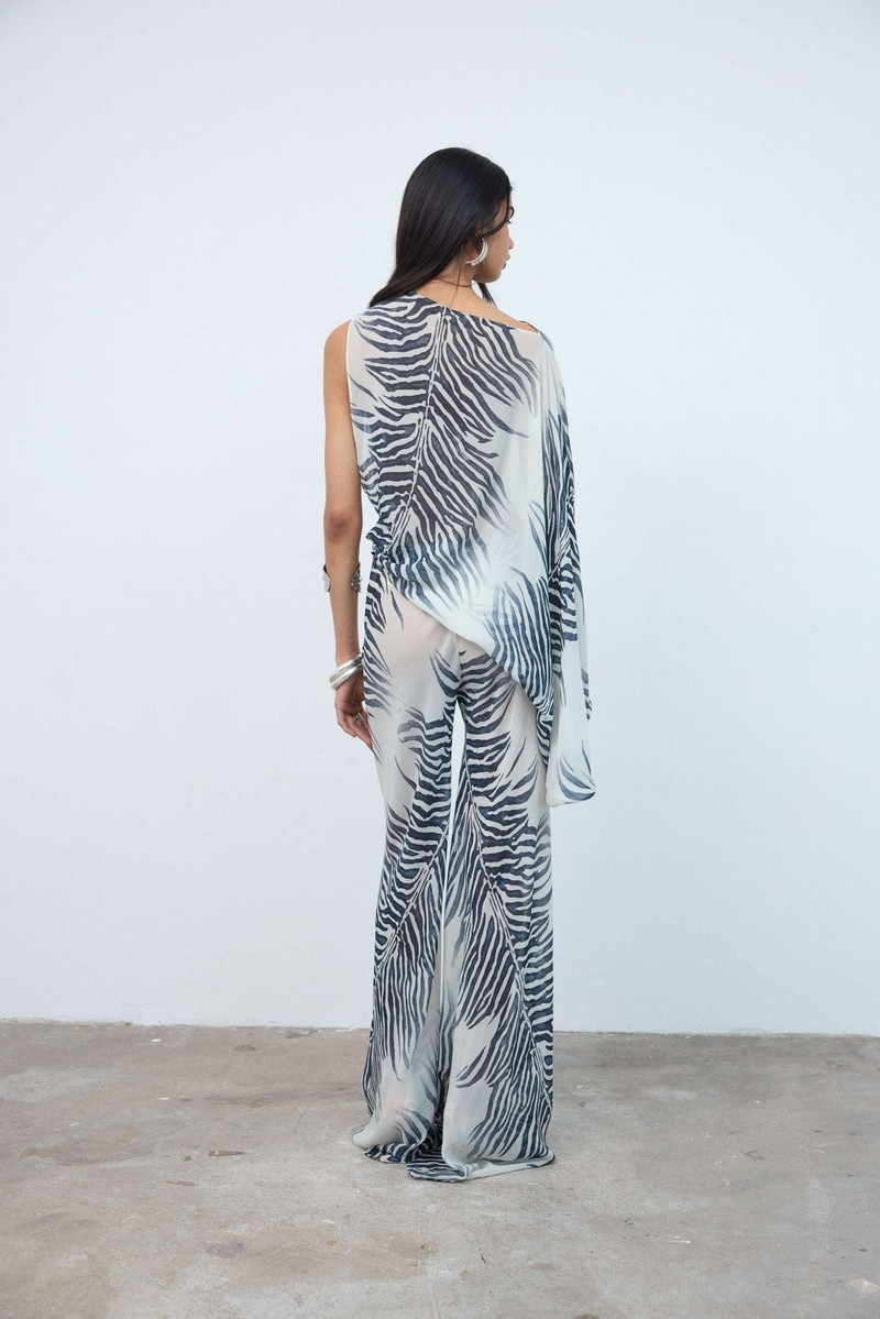 LUMA TROUSERS IN ZEBRA PRINT GEORGETTE 4