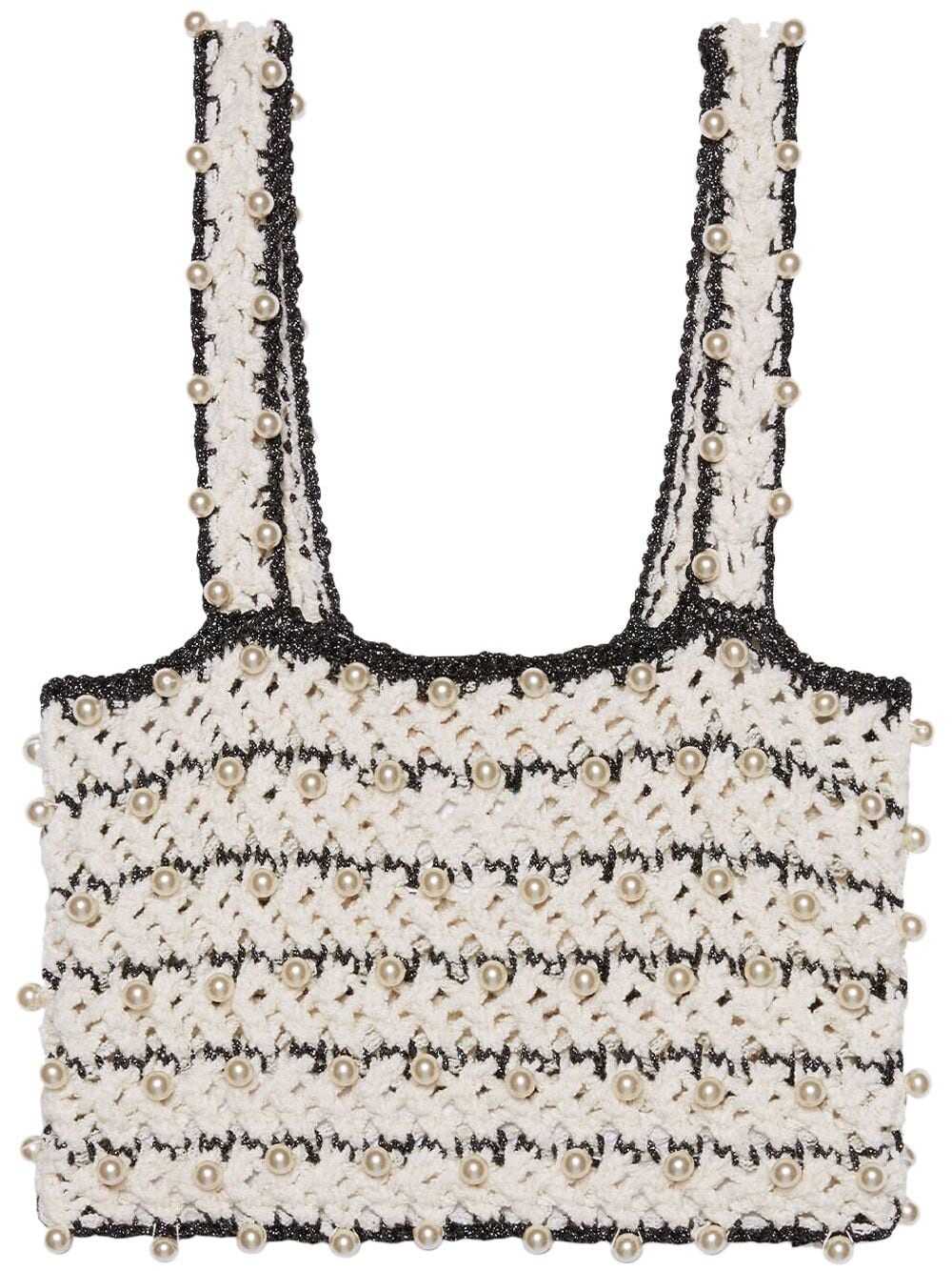 pearl-detail knitted sleeveless top - 1