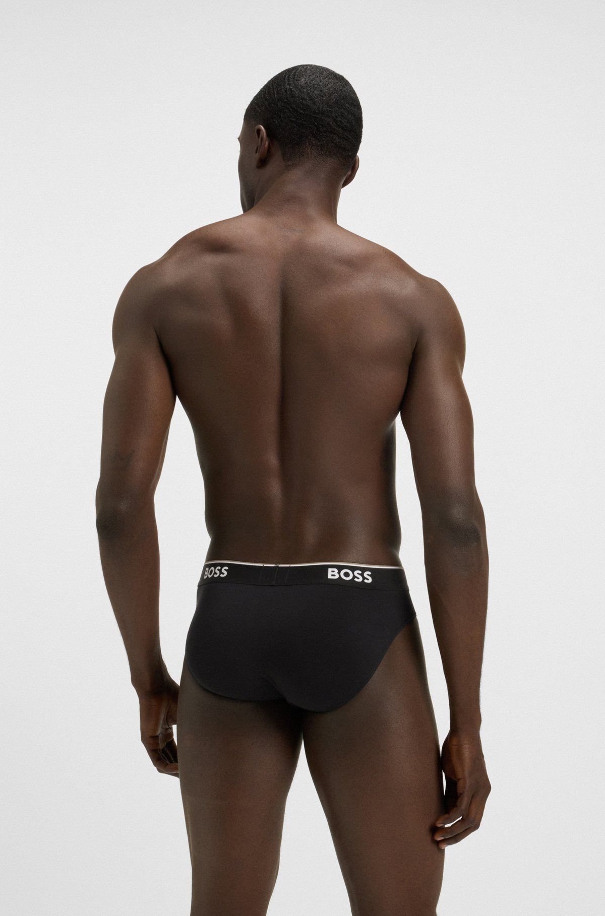 THREE-PACK OF STRETCH-COTTON BRIEFS WITH LOGO WAISTBANDS - 3